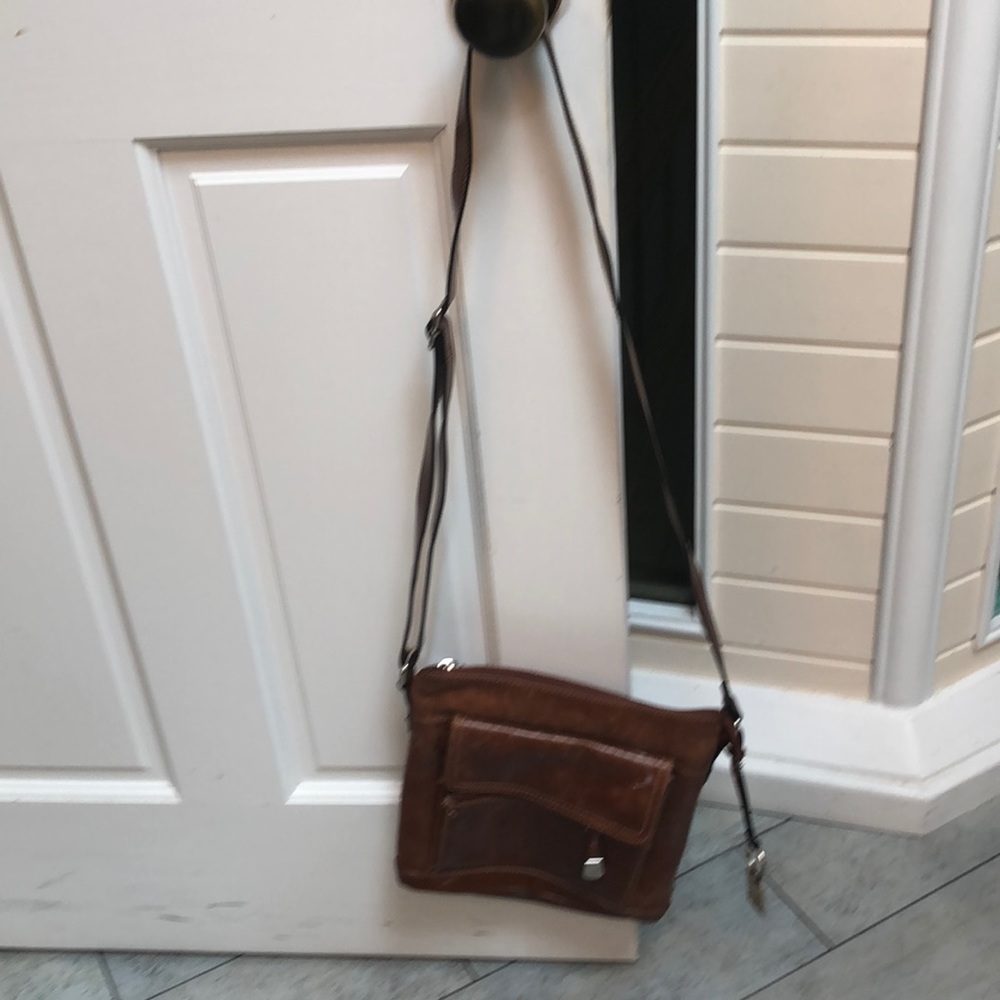 Leather cross body bag